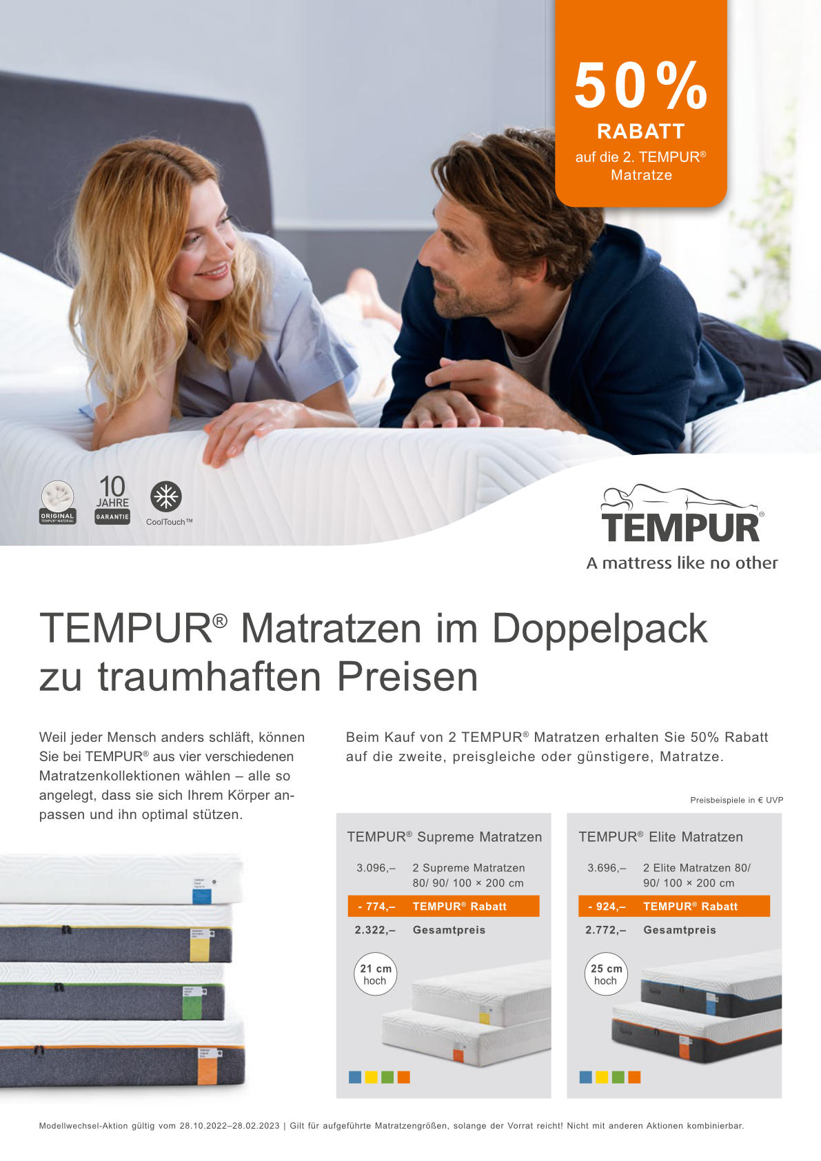 Tempur-Modellwechsel-Aktion bei Betten Vikings